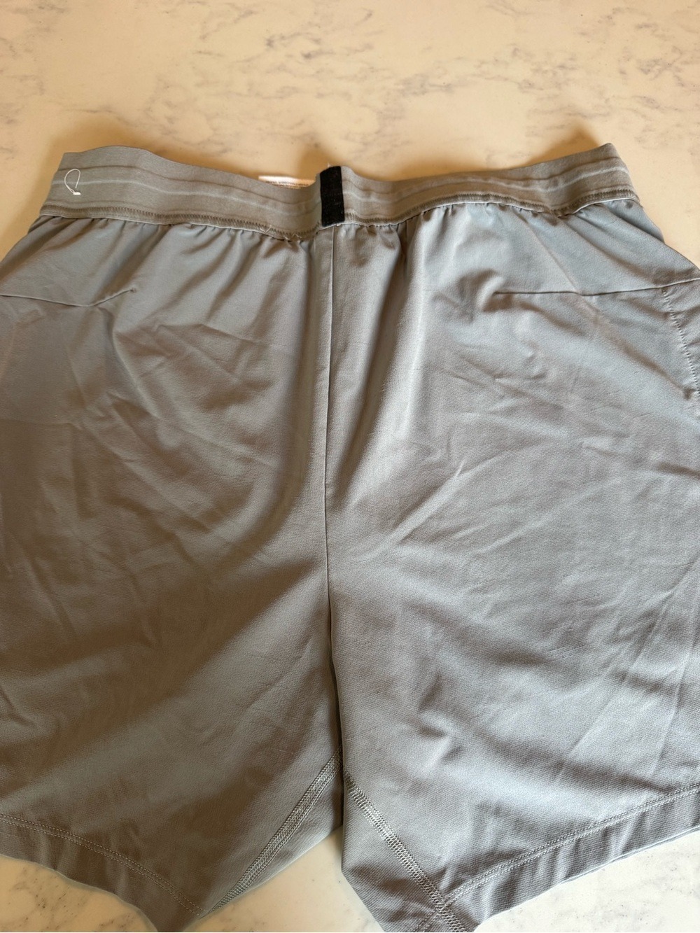 Men's Athletic Performance Shorts - Gray. Nike. Yoga - Picture 5 of 5
